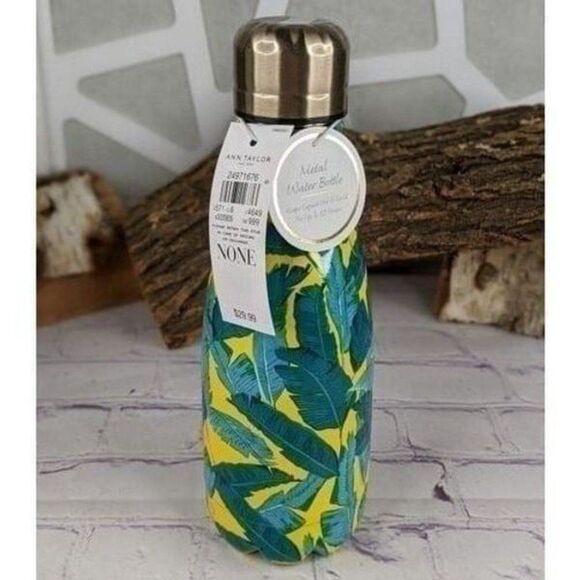 Ann Taylor Blue Feather Stainless Steel Insulated Water Bottle - Picture 1 of 8